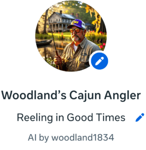 Woodland's Cajun Angler Reeling in Good Times Al by woodland1834